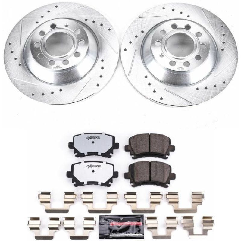 PowerStop — Z26 Street Performance Ceramic Brake Pad and Drilled & Slotted Rotor Kit