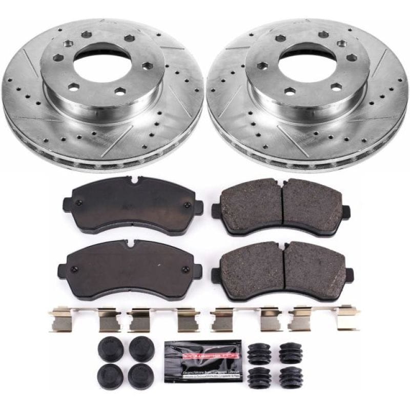 PowerStop — Z23 Daily Driver Carbon-Fiber Ceramic Brake Pad and Drilled & Slotted Rotor Kit