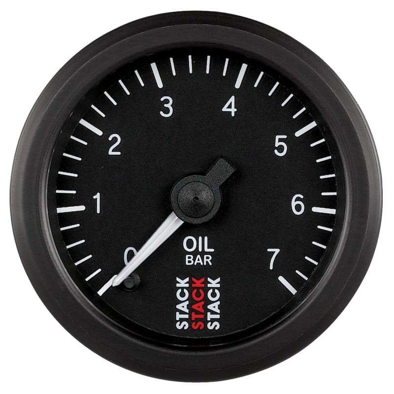 AutoMeter — GAUGE, OIL PRESS, PRO STEPPER MOTOR, 52MM, BLK, 0-7 BAR, M10 MALE