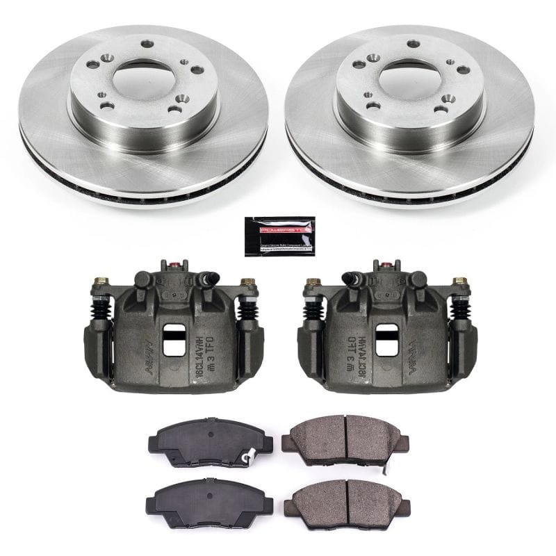 PowerStop — OE Stock Replacement Low-Dust Ceramic Brake Pad, Rotor and Caliper Kit
