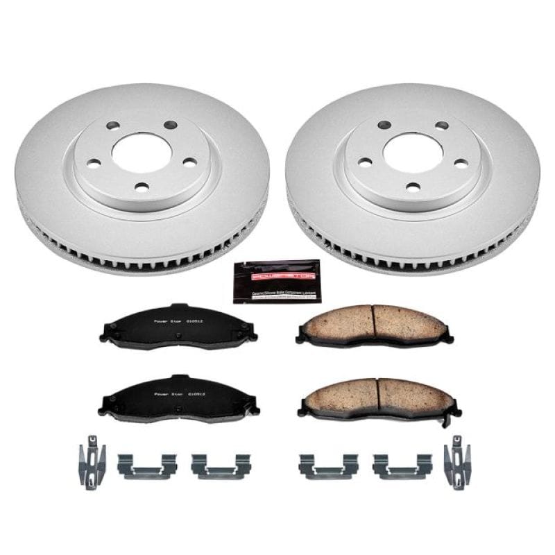 PowerStop — Genuine Geomet Coated Rotor and Low-Dust Ceramic Brake Pad Kit
