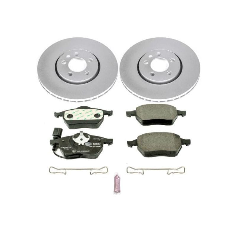 PowerStop — Genuine Geomet Coated Rotors, ECE-R90 Brake Pads + Hardware Kit