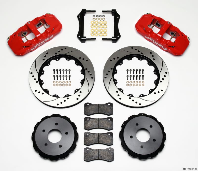 Wilwood — KIT,REAR,C5 97-04/C6 05-13 VETTE,AERO4 14.00 ROTOR,SRP,RED