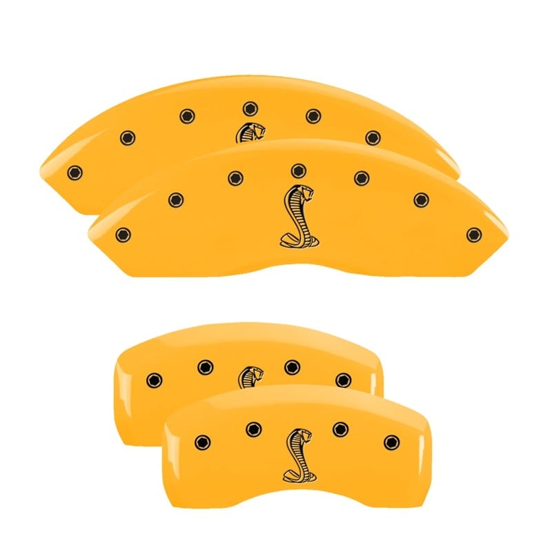 MGP — Set of 4 caliper covers, Engraved Front and Rear: Tiffany Snake, Yellow powder c