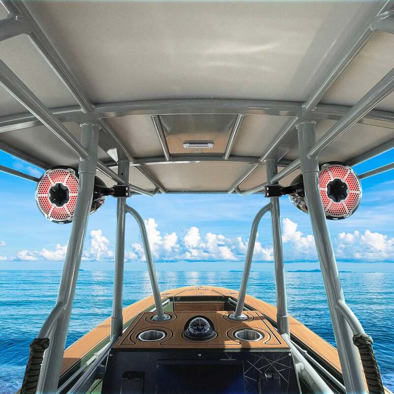 DS18 — DS18 Marine And Powersports Towers 8in 125 Watts RMS RGB LED Lights Red