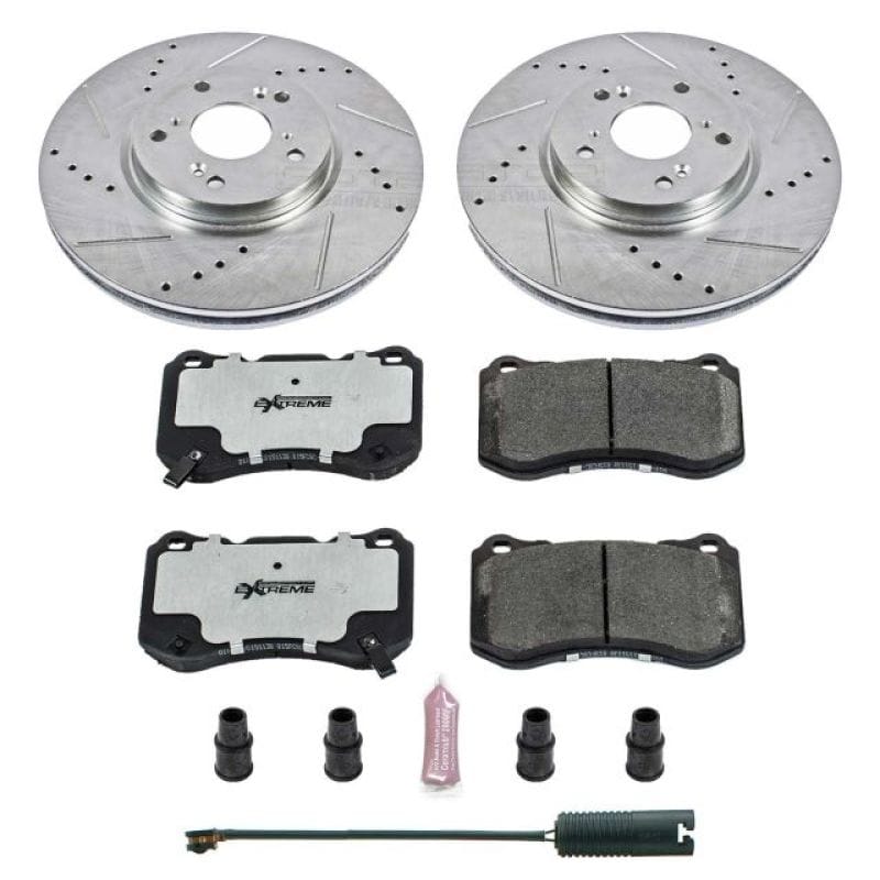 PowerStop — Z26 Street Performance Ceramic Brake Pad and Drilled & Slotted Rotor Kit