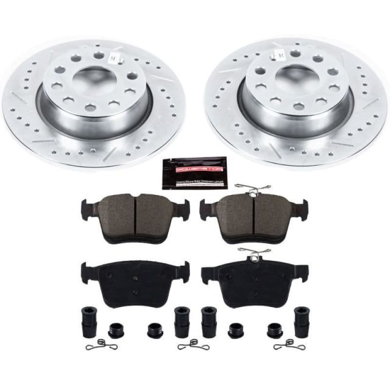 PowerStop — Z23 Daily Driver Carbon-Fiber Ceramic Brake Pad and Drilled & Slotted Rotor Kit