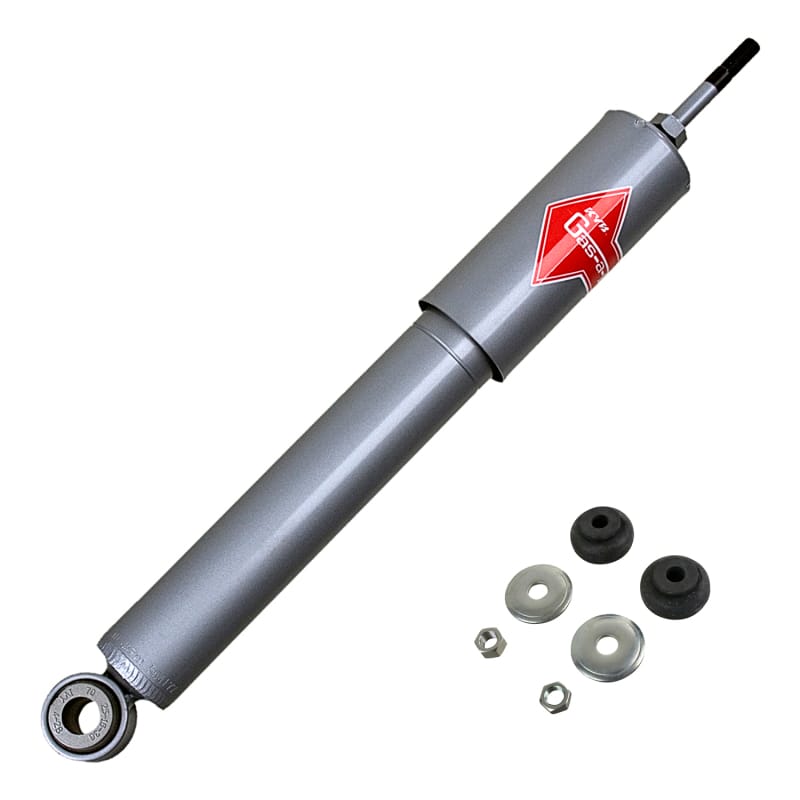 KYB — The KYB Gas-a-just monotube shock absorber has additional performance advantages over the traditional twin-tube design: It can instantly, automatically adjust to your performance needs and never experiences fade due to aeration. The KYB Gas-a-just has two separate working chambers: An air-free hydraulic piston and valve area for responsiveness and control, and a second high-pressure nitrogen gas area with a floating piston that provides a comfortable ride during normal driving and adds instant p
High Pressure Monotube Gas Shock