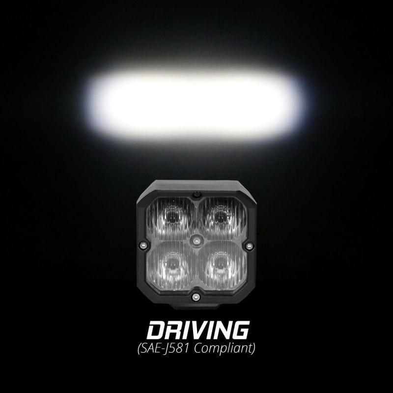 XKGLOW — XK Glow Flush Mount XKchrome 20w LED Cube Light w/ RGB Accent Light - Driving Beam