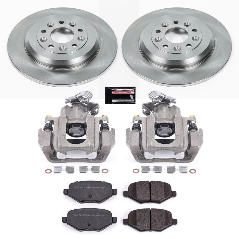 PowerStop — OE Stock Replacement Low-Dust Ceramic Brake Pad, Rotor and Caliper Kit