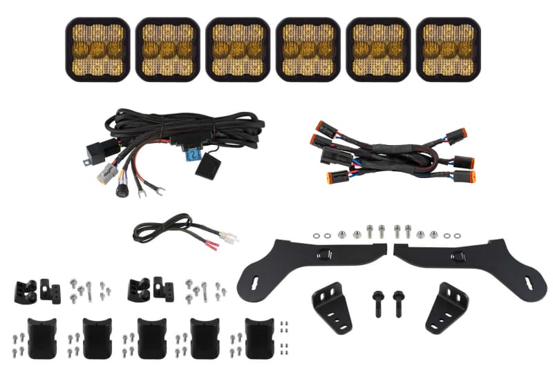 Diode Dynamics — Diode Dynamics 17-20 Ford Raptor SS5 Grille CrossLink Lightbar Kit - Yellow Pro Combo