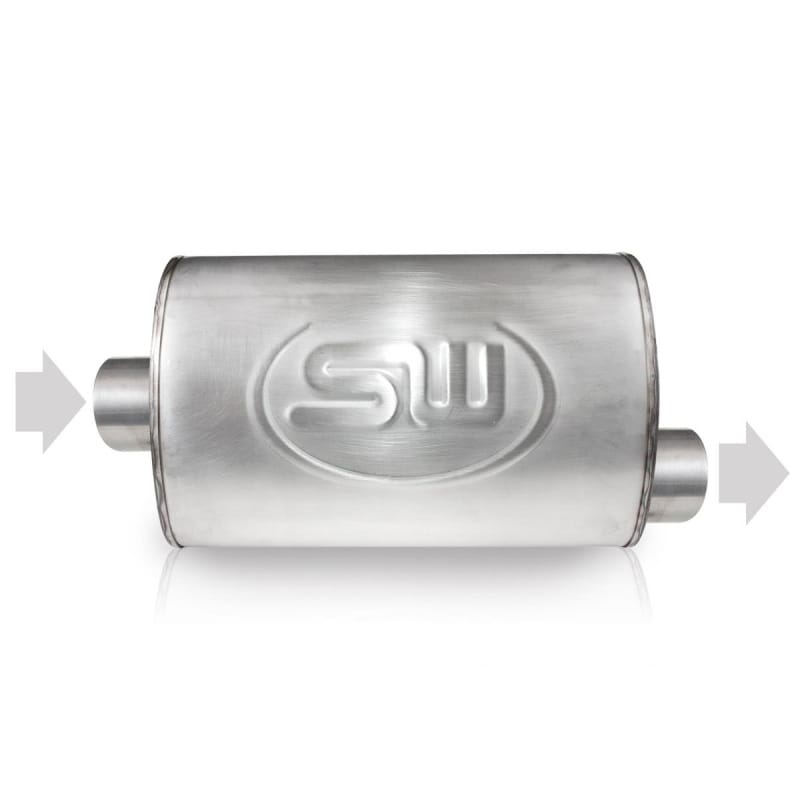 Stainless Works — Stainless Works Turbo Chambered Muffler 2-1/2" Center Inlet And Offset Outlet