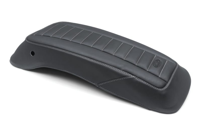 Mustang Motorcycle — Mustang 14-23 HD FL Touring Saddlebag Lid Covers (Pair) Deluxe - Black w/ Grey Stitching