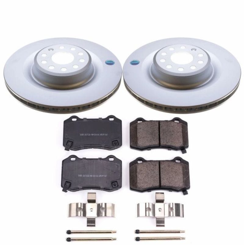 PowerStop — Genuine Geomet Coated Rotor and Low-Dust Ceramic Brake Pad Kit
