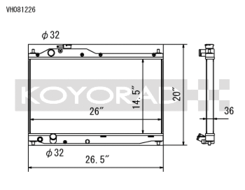 Koyo — Koyorad VH081226 Racing All Aluminum Radiator