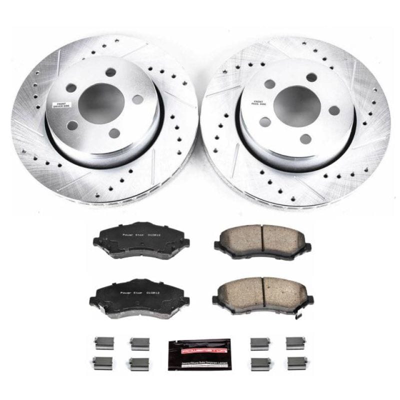 PowerStop — Z23 Daily Driver Carbon-Fiber Ceramic Brake Pad and Drilled & Slotted Rotor Kit