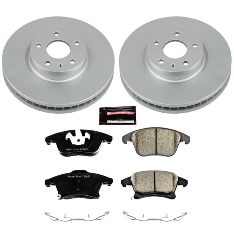 PowerStop — Genuine Geomet Coated Rotor and Low-Dust Ceramic Brake Pad Kit