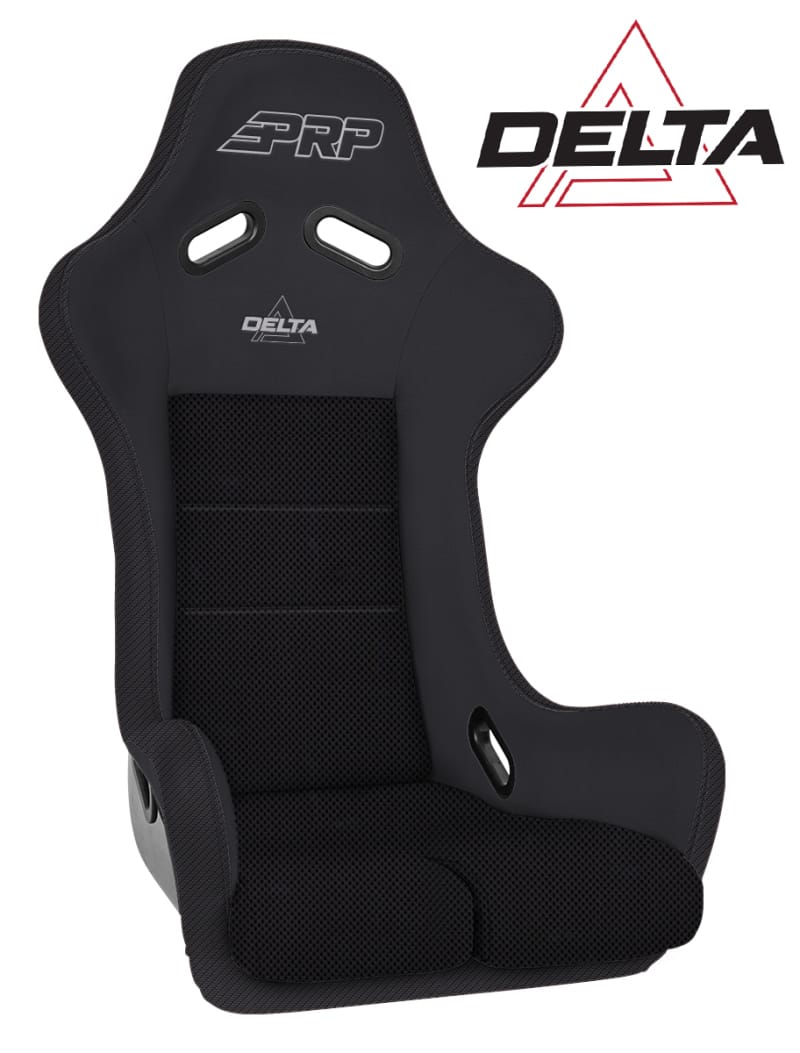 PRP Seats — PRP Delta Composite Seat- Black (PRP Silver Outline/Delta Silver- Black Stitching)