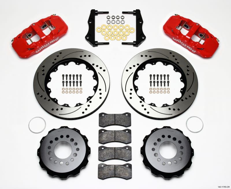 Wilwood — KIT,REAR,MAG/CHALL/CHARG/300C,05-10 AERO4,14.25 ROTOR,SRP,RED