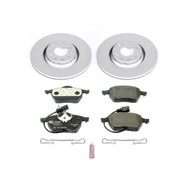 PowerStop — Genuine Geomet Coated Rotors, ECE-R90 Brake Pads + Hardware Kit