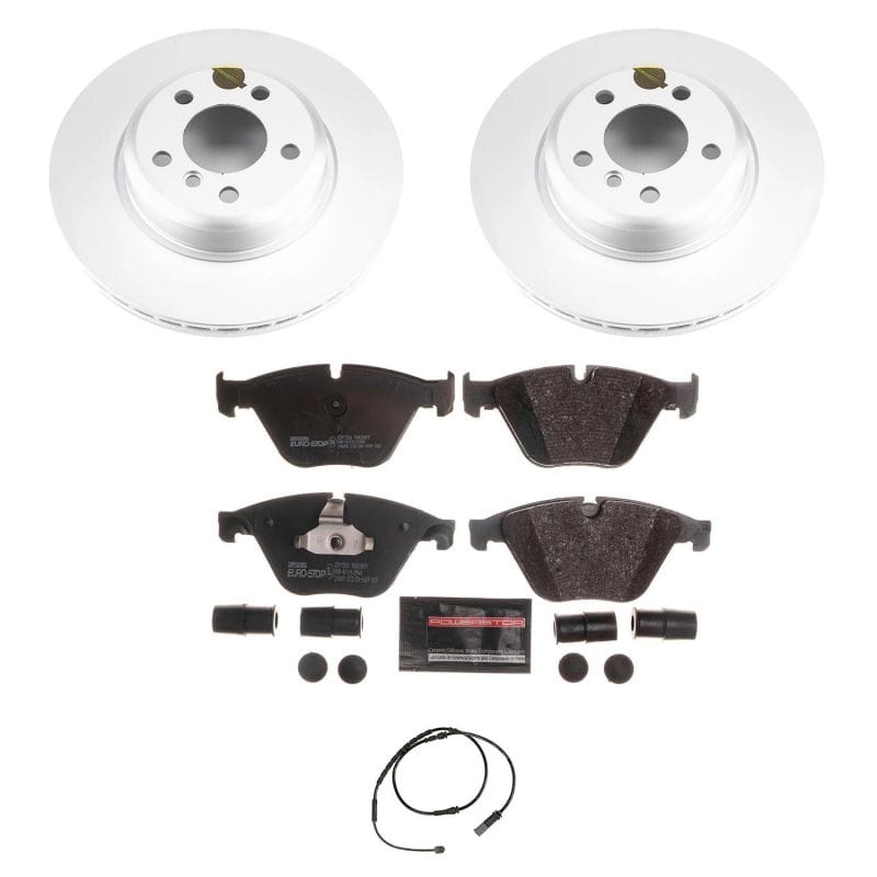 PowerStop — Genuine Geomet Coated Rotors, ECE-R90 Brake Pads + Hardware Kit