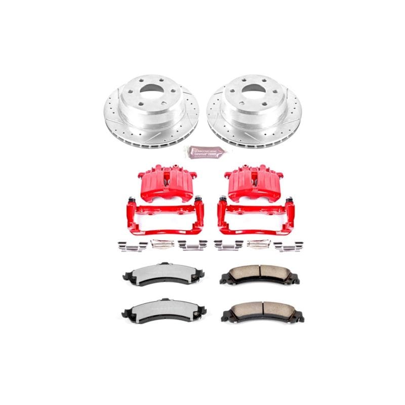 PowerStop — Z36 Truck and SUV Ceramic Brake Pad, Drilled & Slotted Rotor, and Caliper Kit