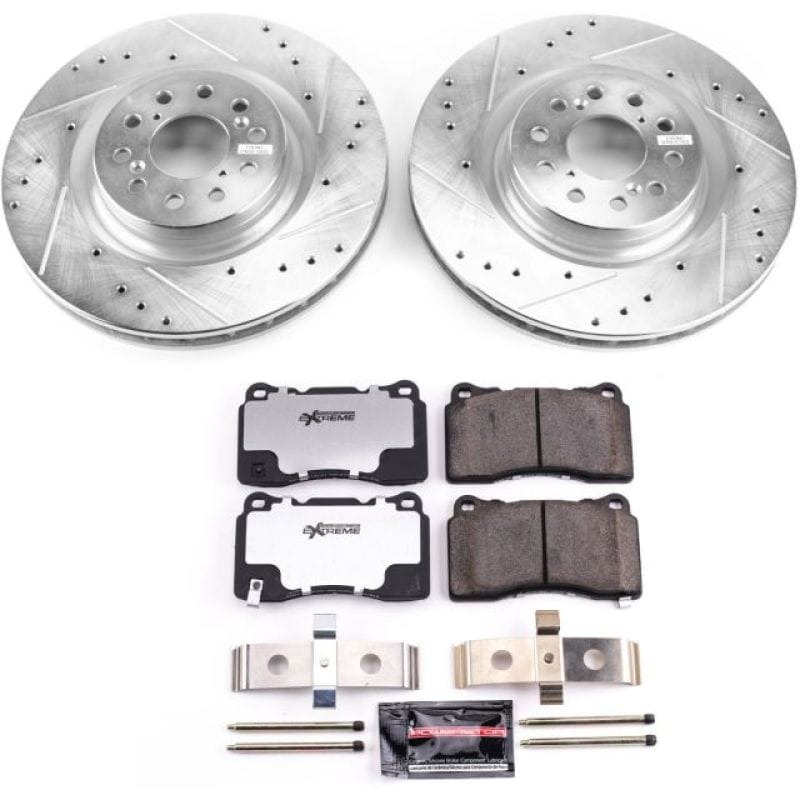 PowerStop — Z26 Street Performance Ceramic Brake Pad and Drilled & Slotted Rotor Kit