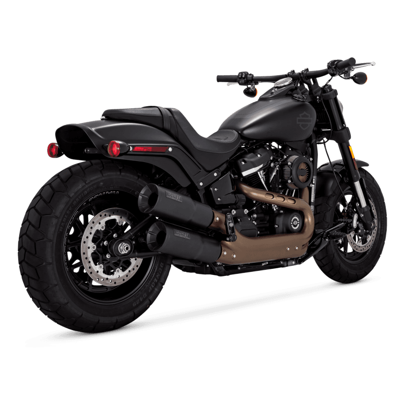 Vance and Hines — Vance & Hines HD Softail 18-22 Fatbob Hi-Output S/O Black Slip-On Exhaust