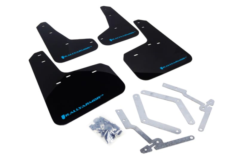 Rally Armor — Black Mud Flap/Light Blue Logo