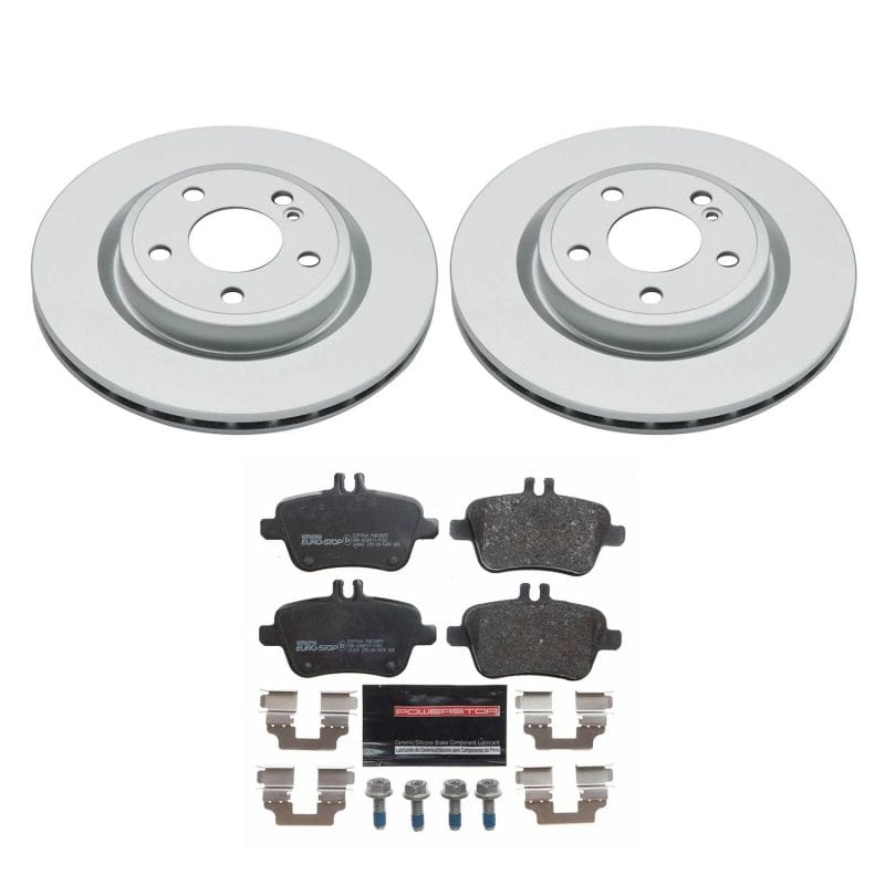 PowerStop — Genuine Geomet Coated Rotors, ECE-R90 Brake Pads + Hardware Kit
