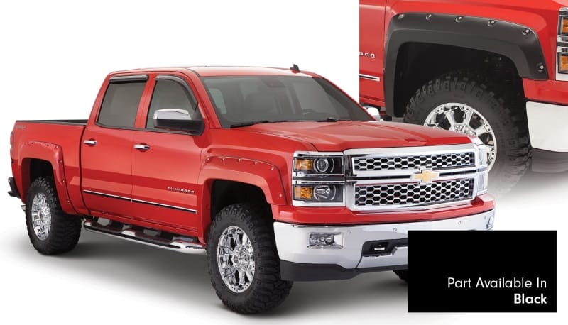 Bushwacker — Fender Flares Pocket Style-Color Black Smooth Finish 4 Pc
Pocket Style® Color Match Fender Flares
