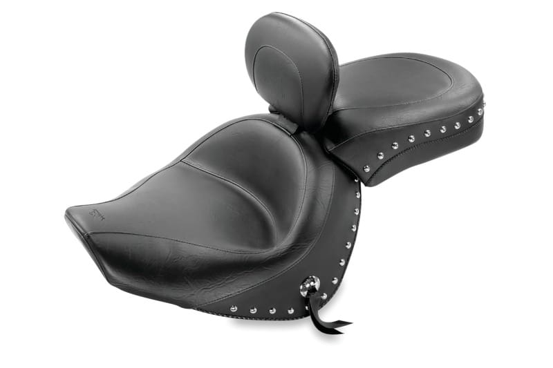 Mustang Motorcycle — Mustang 05-09 Suzuki Boulevard C90, C90T Standard Touring 2PC Seat w/Driver Backrest Studs - Black
