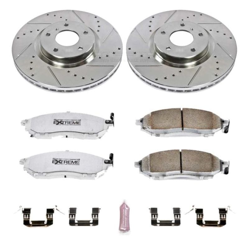 PowerStop — Z26 Street Performance Ceramic Brake Pad and Drilled & Slotted Rotor Kit