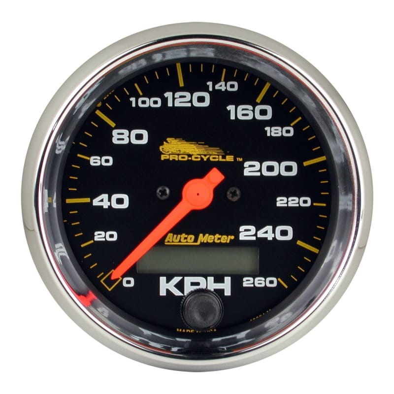 AutoMeter — GAUGE, SPEEDO, 3 3/4", 160 MPH, ELEC, BLACK, PRO-CYCLE