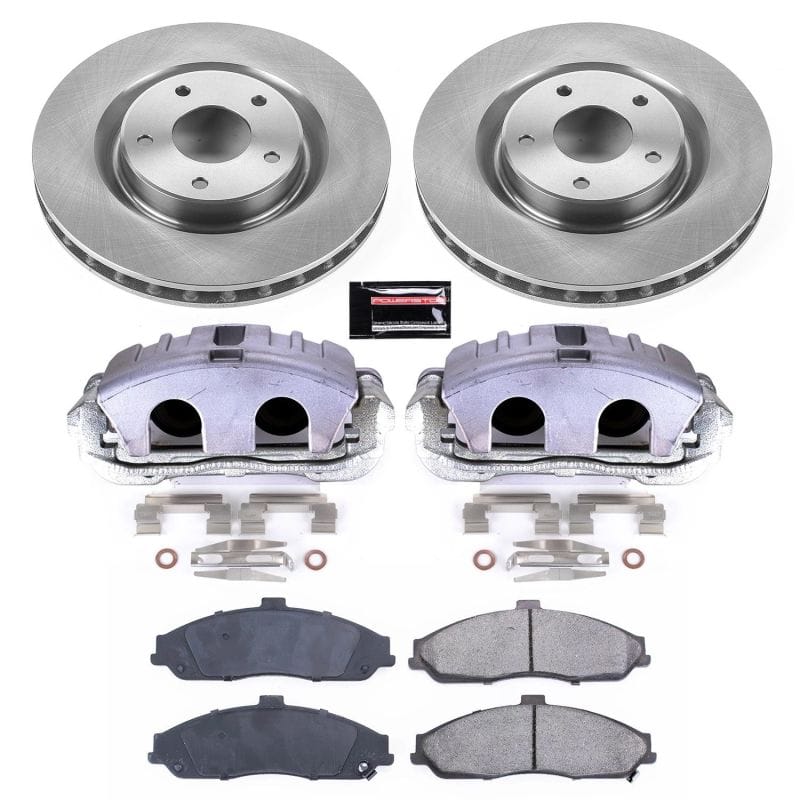 PowerStop — OE Stock Replacement Low-Dust Ceramic Brake Pad, Rotor and Caliper Kit