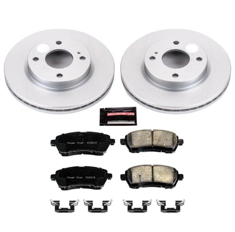 PowerStop — Genuine Geomet Coated Rotor and Low-Dust Ceramic Brake Pad Kit