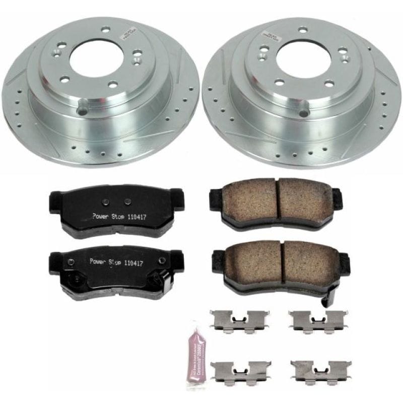 PowerStop — Z23 Daily Driver Carbon-Fiber Ceramic Brake Pad and Drilled & Slotted Rotor Kit