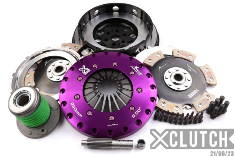 XCLUTCH — Clutch Kit Inc Chromoly Flywheel + HRB; 9" Twin Solid Ceramic Clutch Discs
