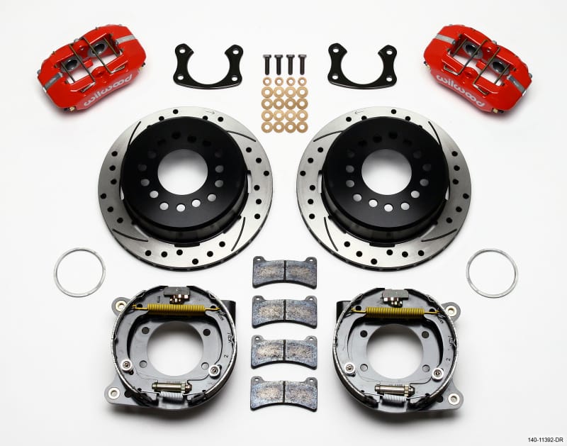 Wilwood — KIT,REAR,DISC/DRUM,BIG FORD,NEW STYLE 2.50 OFF,STAGG MT,1PC 11.00,SRP,RED
