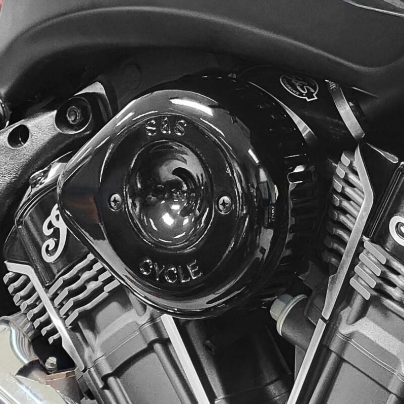 S&S Cycle — S&S Cycle 20-25 Indian Challenger & Pursuit Models Air Cleaner Kit w/ Gloss Black Teardrop
