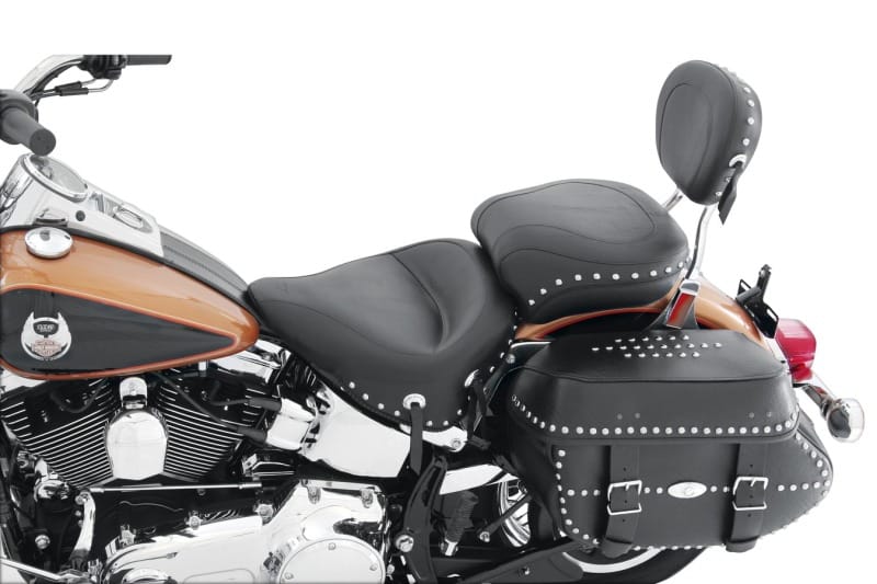 Mustang Motorcycle — Mustang 06-17 Harley Softail Wide Tire (200mm) Std Touring,Wide Touring Pass Seat w/Studs - Black