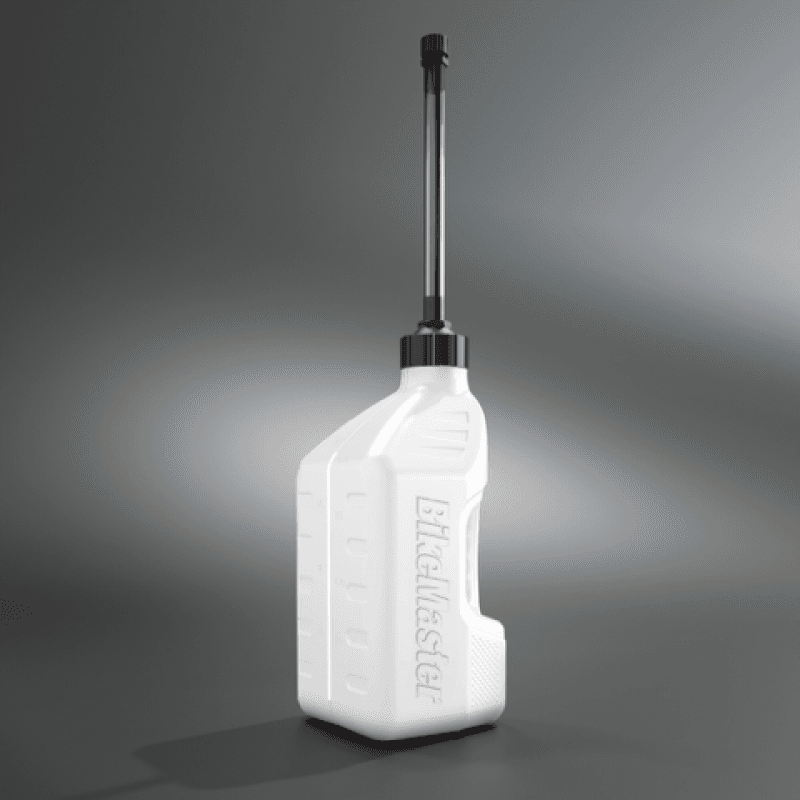 BikeMaster — BikeMaster 1.25 Gallon White Jug Black Cap w/ Auto Shut Off Hose