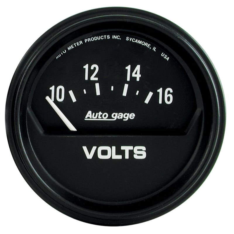 AutoMeter — GAUGE, VOLTMETER, 2 5/8", 16V, ELEC, BLACK, AUTOGAGE