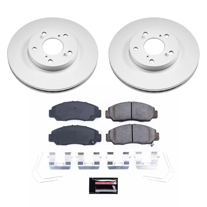 PowerStop — Genuine Geomet Coated Rotor and Low-Dust Ceramic Brake Pad Kit