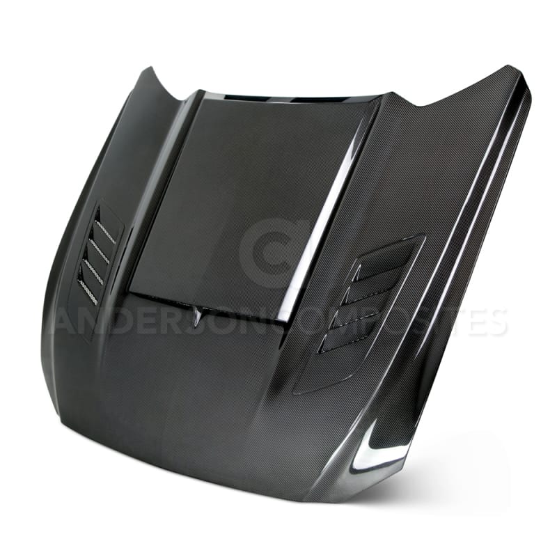 Anderson Composites — Anderson Composites 15-17 Ford Mustang (Excl. GT350/GT350R) Ram Air Double Sided Hood