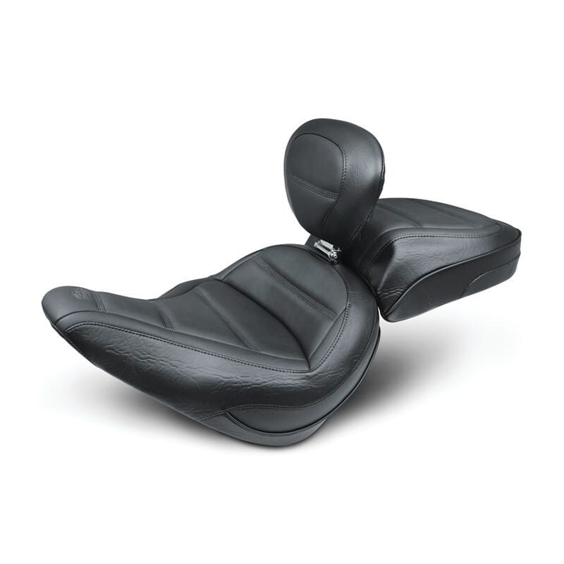 Mustang Motorcycle — Mustang 18-21 Harley Softail Slim Standard Touring Solo Seat w/Driver Backrest - Black