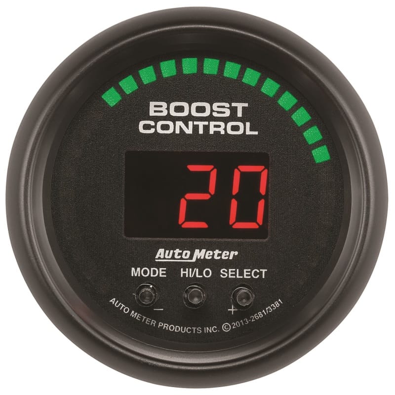 AutoMeter — GAUGE, BOOST CONTROLLER, 2 1/16", 30INHG-30PSI, INCL. SOLENOID, DIGITAL, Z / ES