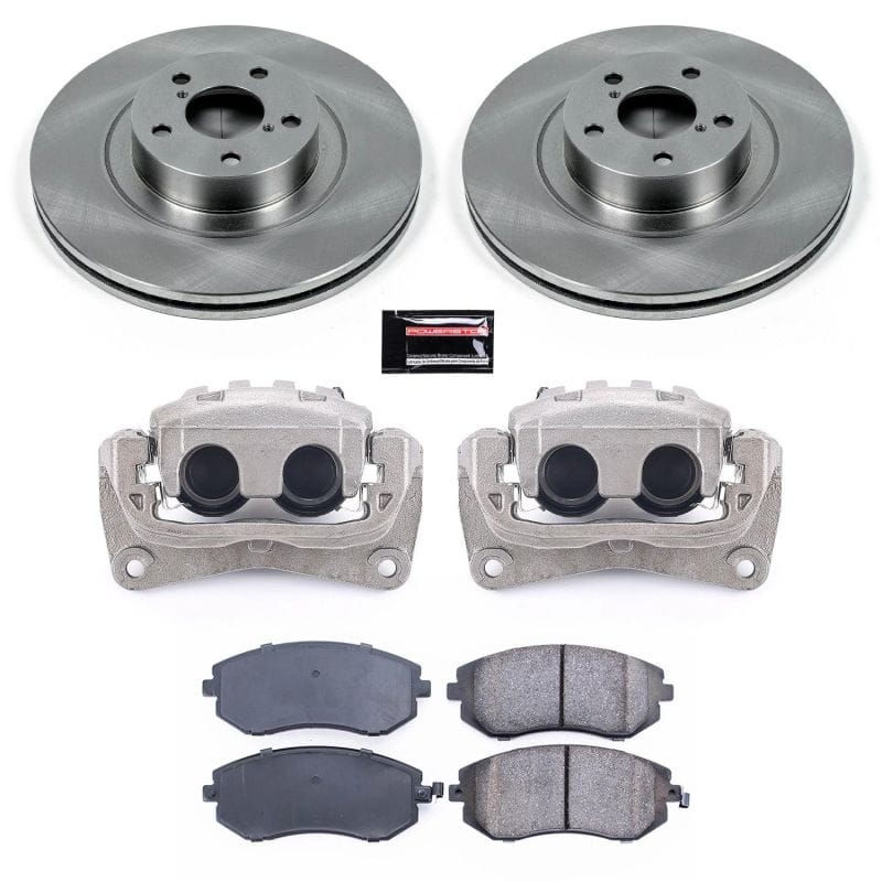 PowerStop — OE Stock Replacement Low-Dust Ceramic Brake Pad, Rotor and Caliper Kit