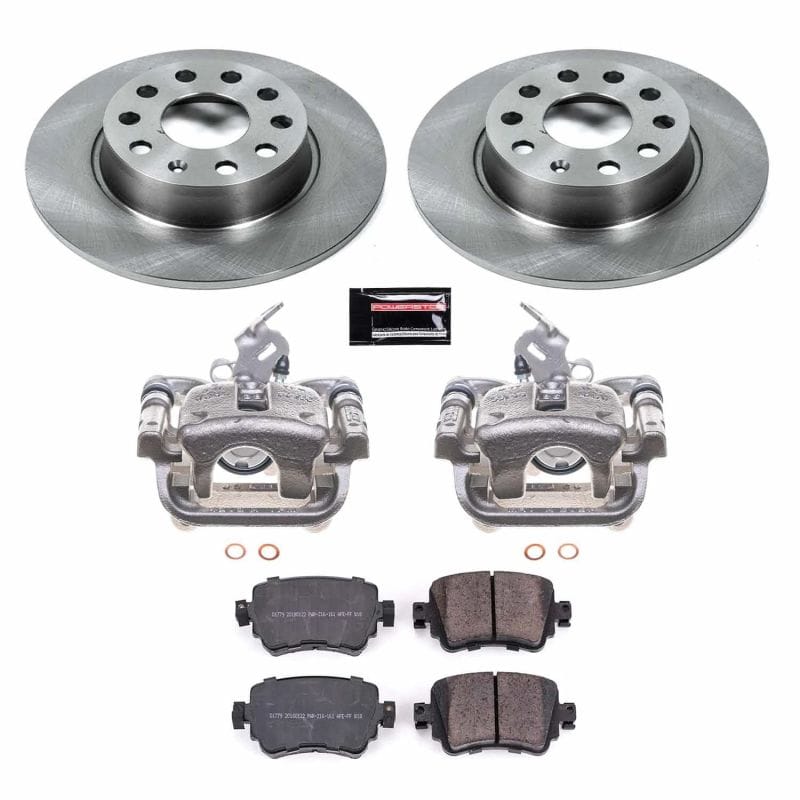PowerStop — OE Stock Replacement Low-Dust Ceramic Brake Pad, Rotor and Caliper Kit