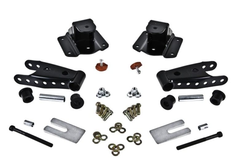 Belltech — 4" Drop Leaf Spring Shackle & Hanger Kit (Front Hanger/Rear Shackle)
SHACKLE & HANGER KIT | 4 INCH DROP - 6594